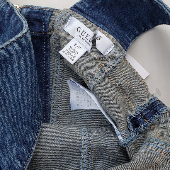 GUESS Women's Nada Paneled Denim Jumpsuit sz S - Picture 9 of 12